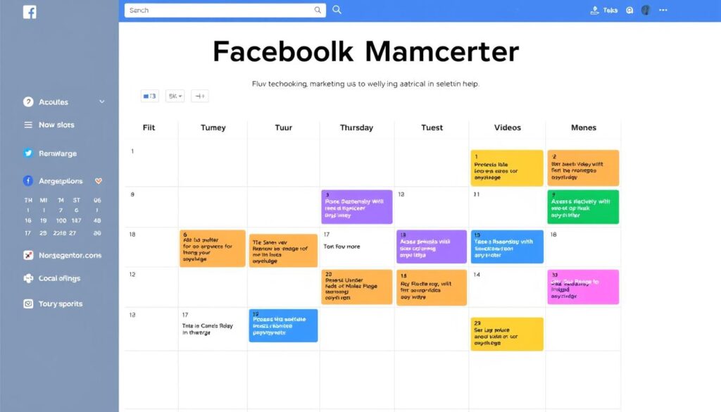 Facebook content calendar